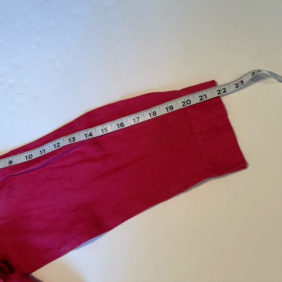 J. Jill Linen Blouse Sz LG Red Long Sleeve Lightweight Preppy Classic Staple EUC - Picture 10 of 13